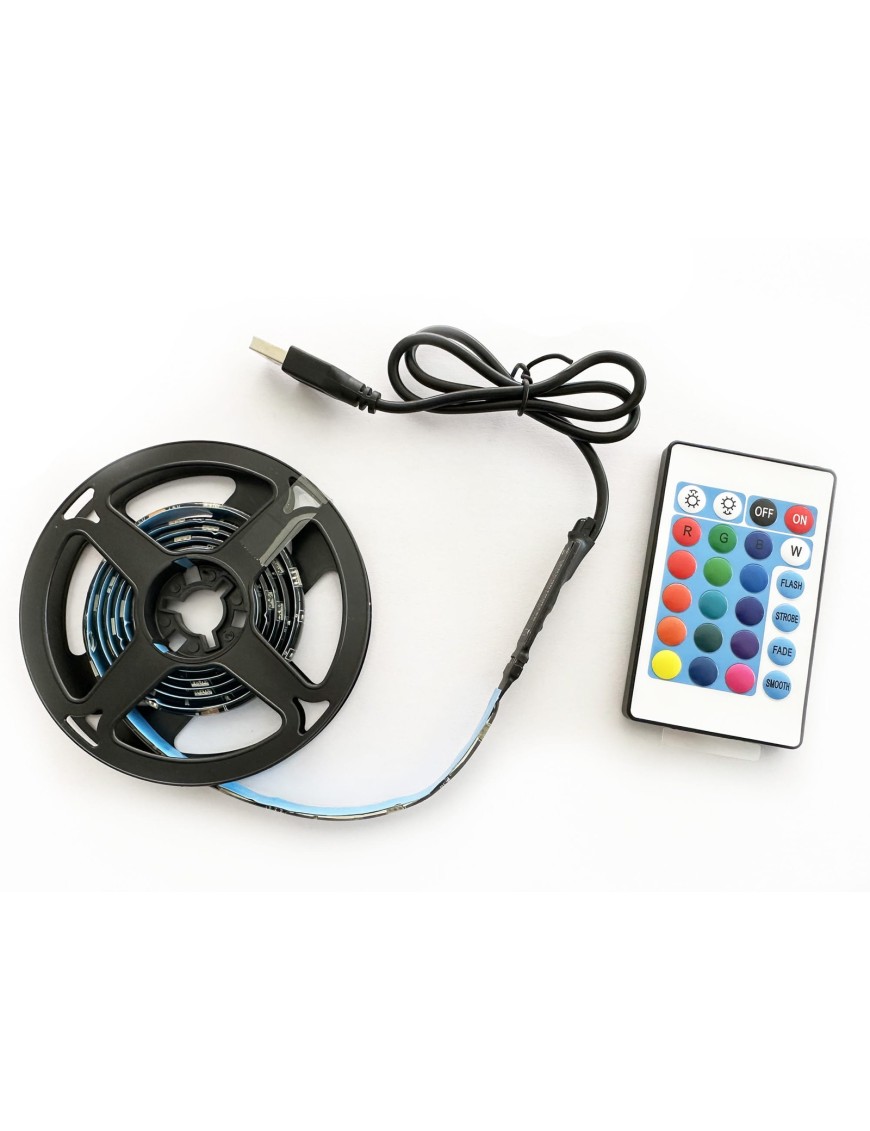 Taśma LED RGB z pilotem do namiotu dachowego, 1 m, USB