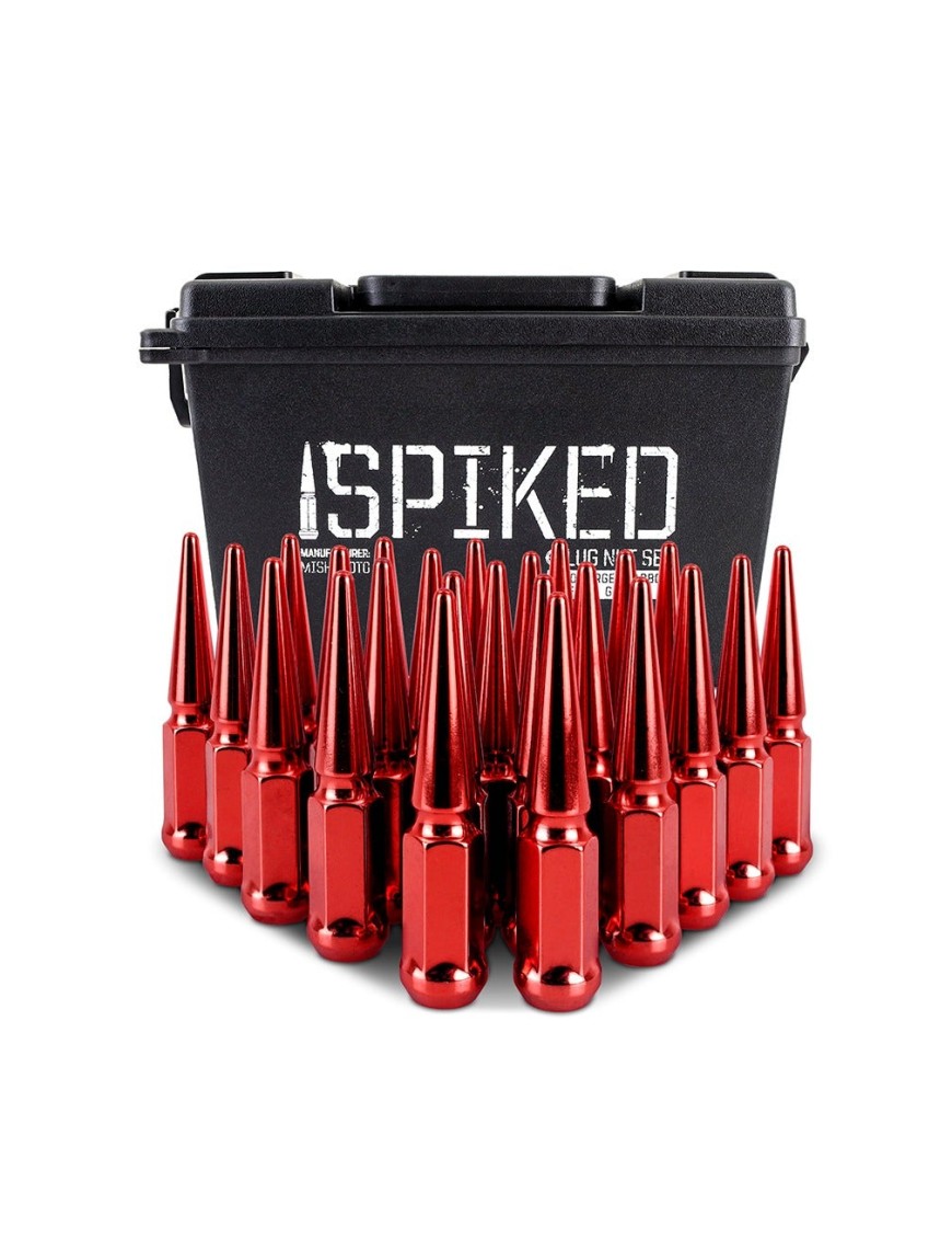 Nakrętki kół Spiked M14x1,5 czerwone 24 szt. Mishimoto