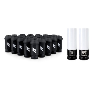 Nakrętki kół zabezpieczające M14x1,5 czarne 24 szt. Mishimoto