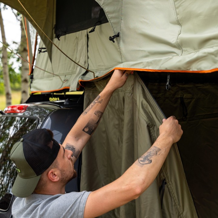 Przedsionek namiotu dachowego Wild Camp Hudson 160 zielony - ujęcie 11