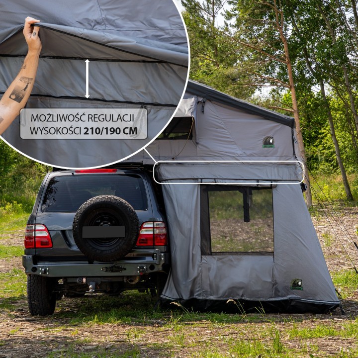 Przedsionek namiotu dachowego Wild Camp Hudson 160 szary - ujęcie 5