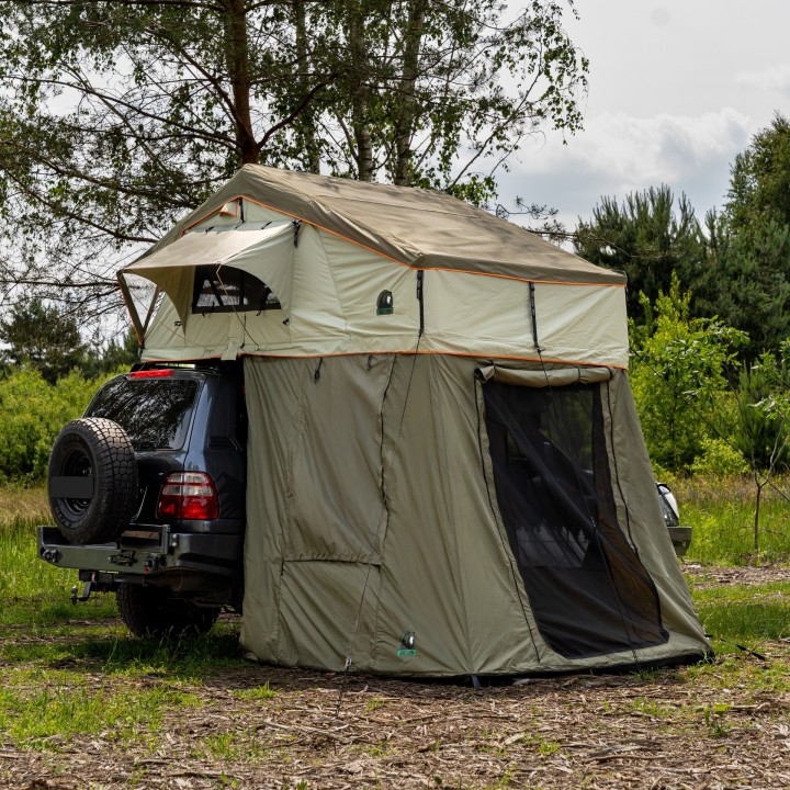 Przedsionek namiotu dachowego Wild Camp Hudson 140 zielony - ujęcie 2