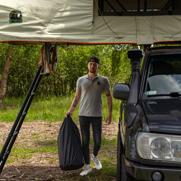 Przedsionek namiotu dachowego Wild Camp Hudson 140 zielony - ujęcie 7