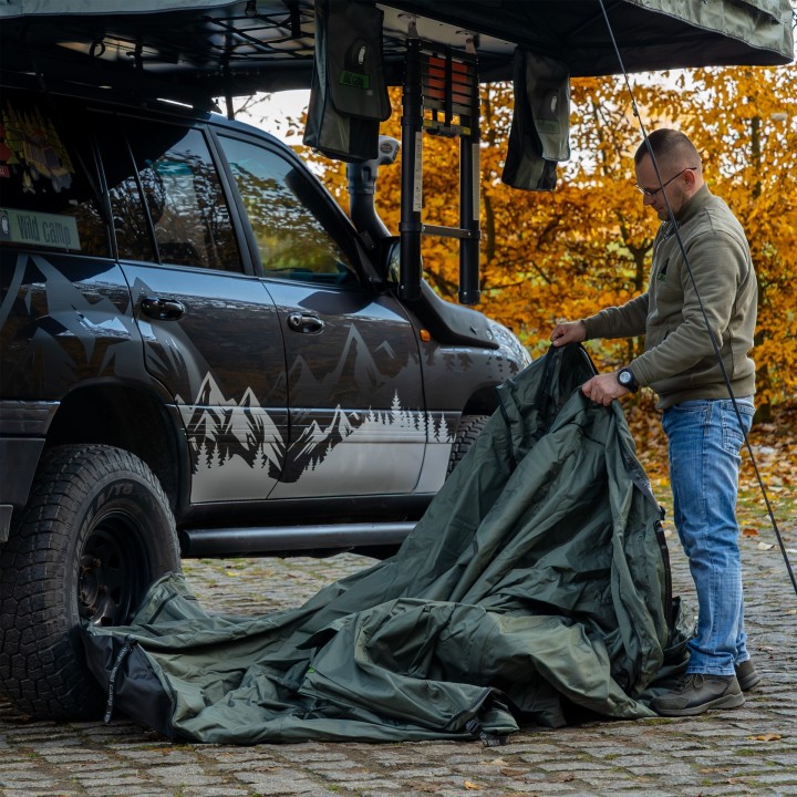 Przedsionek namiotu dachowego Wild Camp Missisipi II 140 zielony - ujęcie 10