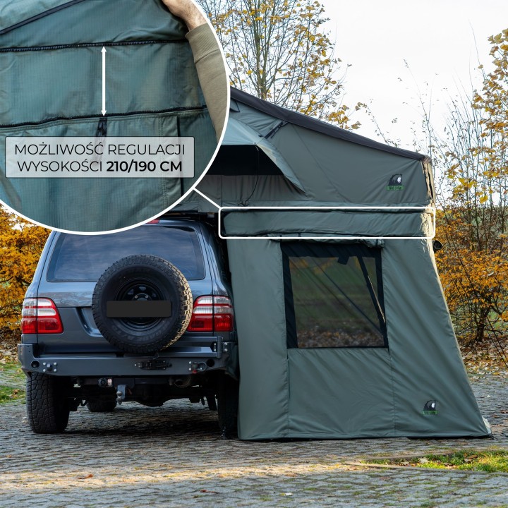 Przedsionek namiotu dachowego Wild Camp Missisipi II 160 zielony - ujęcie 14