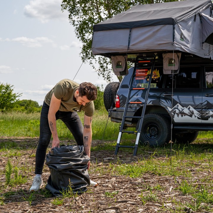 Przedsionek namiotu dachowego Wild Camp Hudson 180 szary - ujęcie 10
