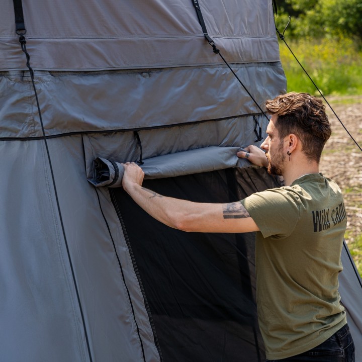 Przedsionek namiotu dachowego Wild Camp Hudson 180 szary - ujęcie 15