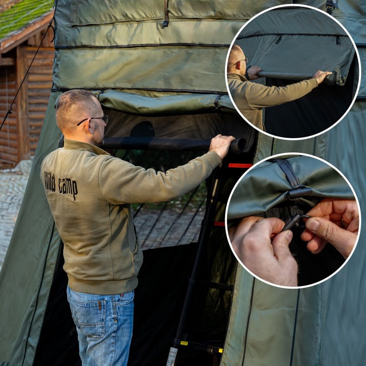 Przedsionek namiotu dachowego Wild Camp Missisipi II 180 zielony - ujęcie 18