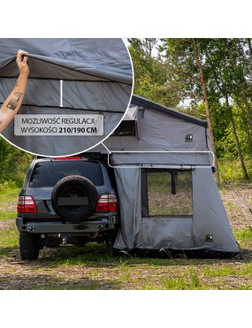 Przedsionek namiotu dachowego Wild Camp Hudson 220 szary