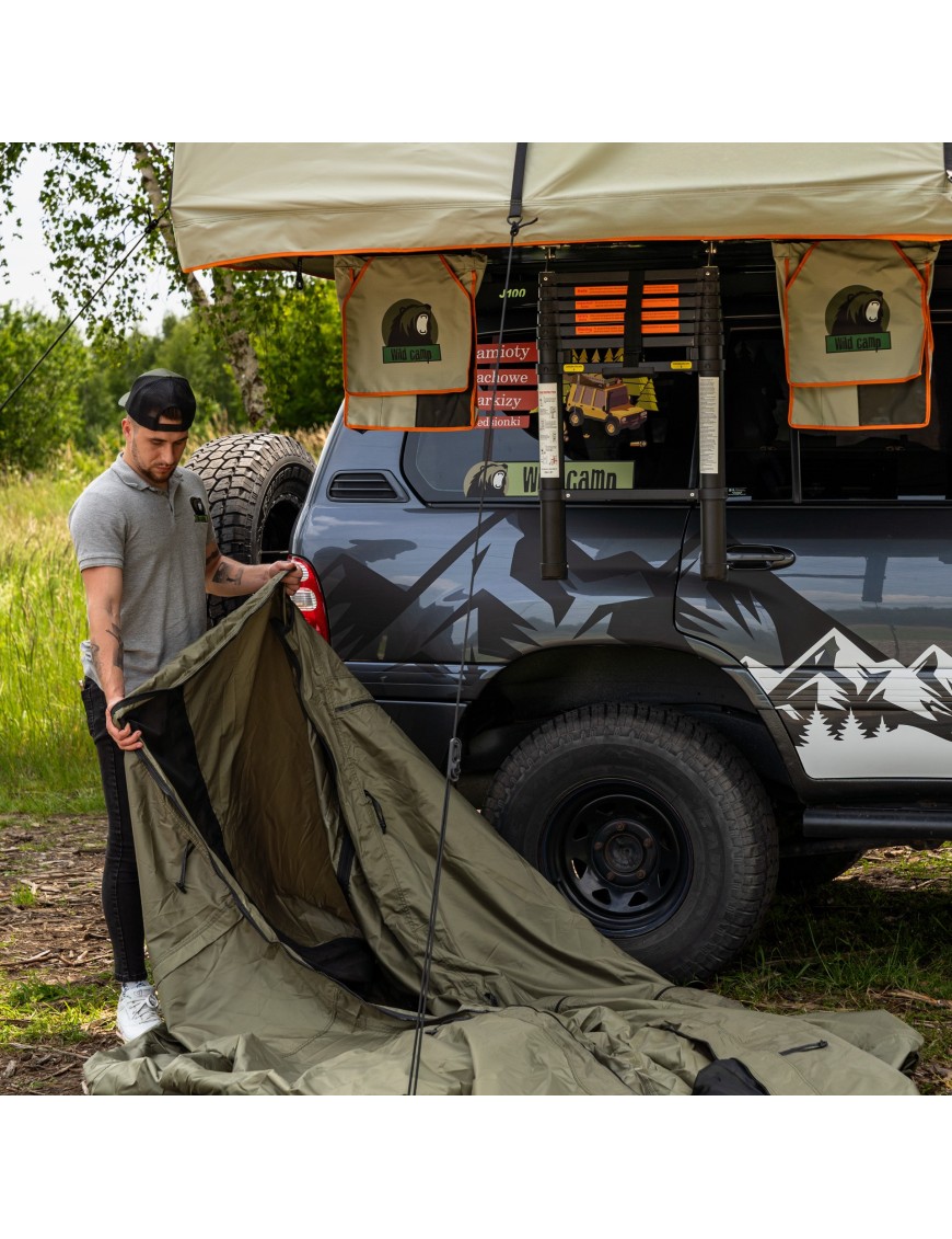 Przedsionek namiotu dachowego Wild Camp Hudson 220 zielony