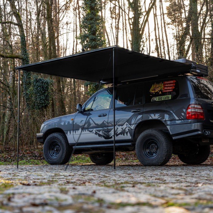 Markiza Wild Camp 2x2,5 m DAY&NIGHT na bagażnik dachowy, czarna - ujęcie 5