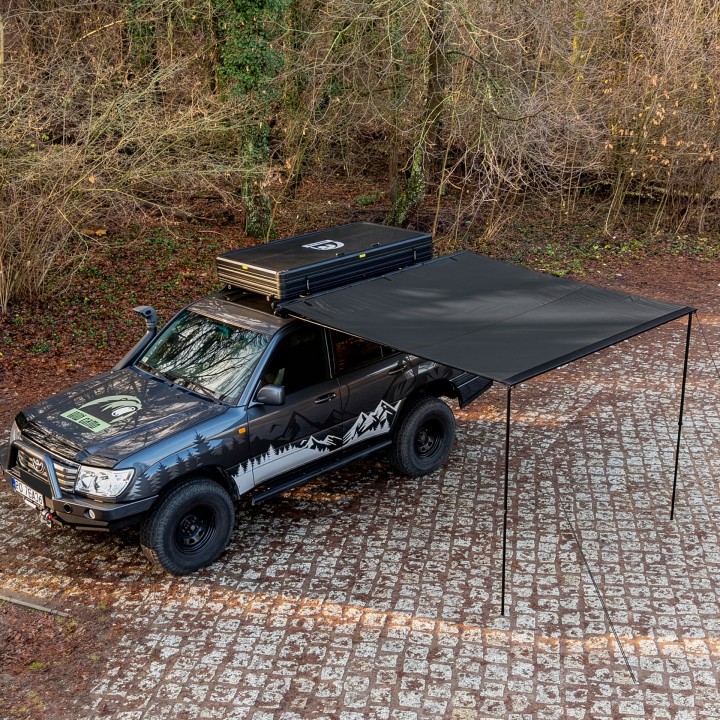 Markiza Wild Camp 2x2,5 m DAY&NIGHT na bagażnik dachowy, czarna - ujęcie 6