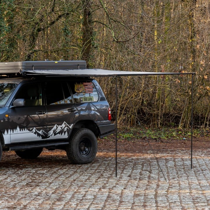 Zadaszenie markiza Wild Camp 2,5x2,5 m na bagażnik dachowy, szara - ujęcie 10
