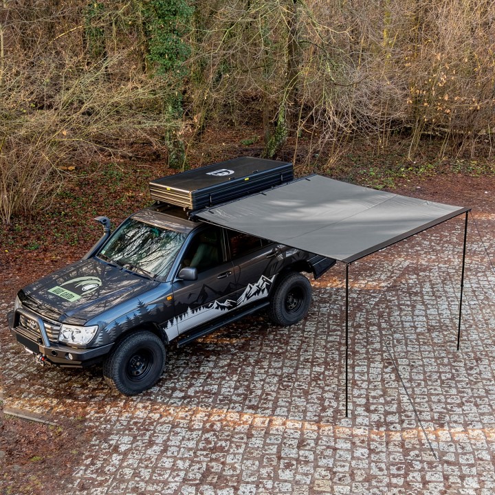 Zadaszenie markiza Wild Camp 2,5x3 m na bagażnik dachowy, szara - ujęcie 3