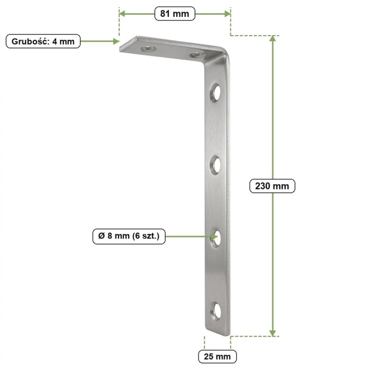 Profil L-kształtny do montażu markizy Wild Camp 230x81 mm, 1 szt. - ujęcie 3
