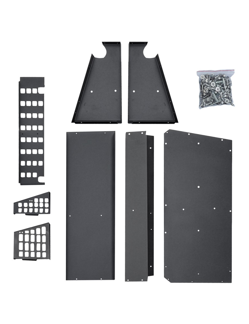 Parts of the Wild Camp side storage box set with a bag of fixings