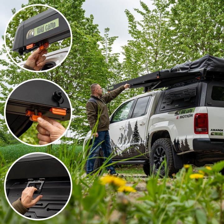 Markiza boczna Wild Camp Horizon w kasecie aluminiowej z LED - ujęcie 4