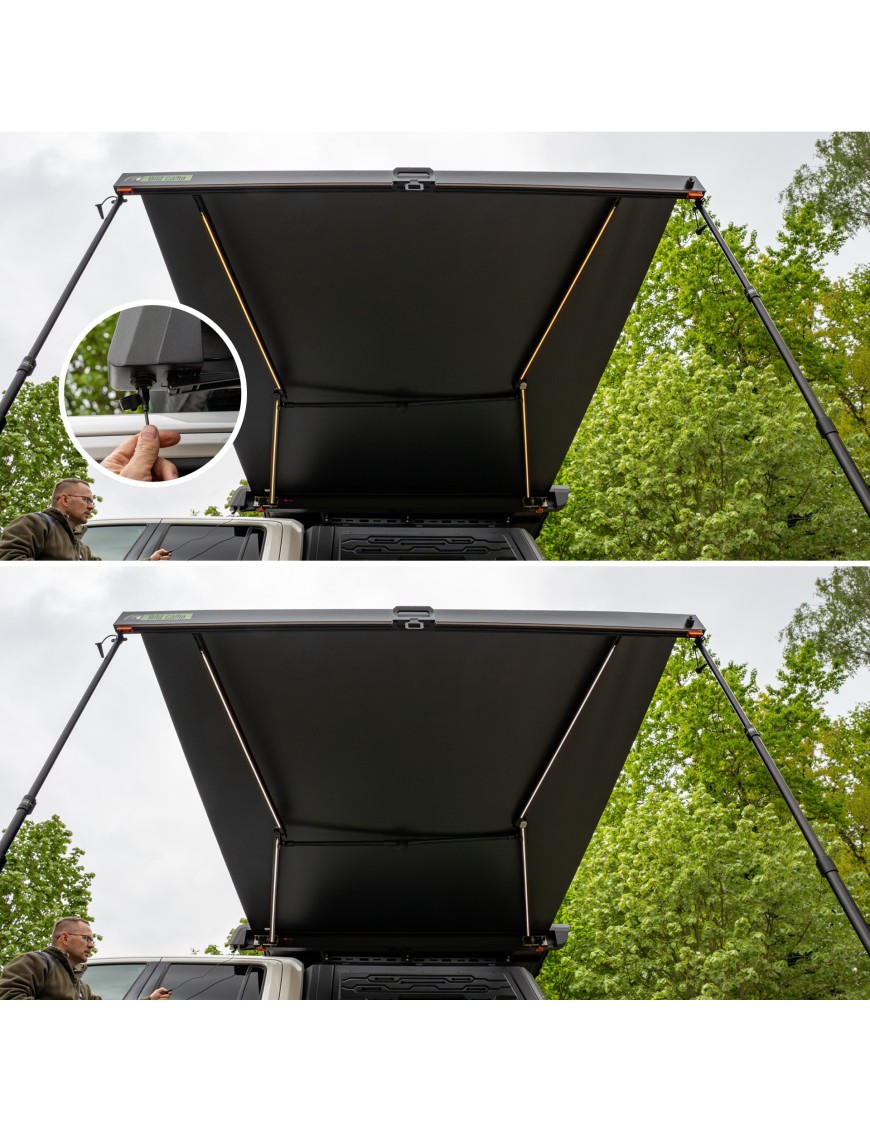 Markiza boczna Wild Camp Horizon w kasecie aluminiowej z LED