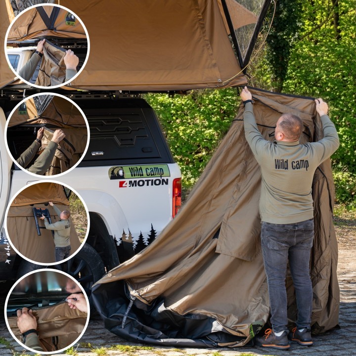Przedsionek namiotu dachowego Wild Camp Ohio 160 Military - ujęcie 6
