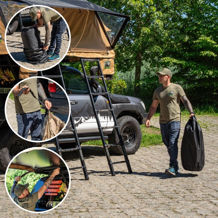 Przedsionek namiotu dachowego Wild Camp Ohio 220 Military - ujęcie 6