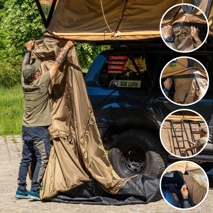 Przedsionek namiotu dachowego Wild Camp Ohio 220 Military - ujęcie 7