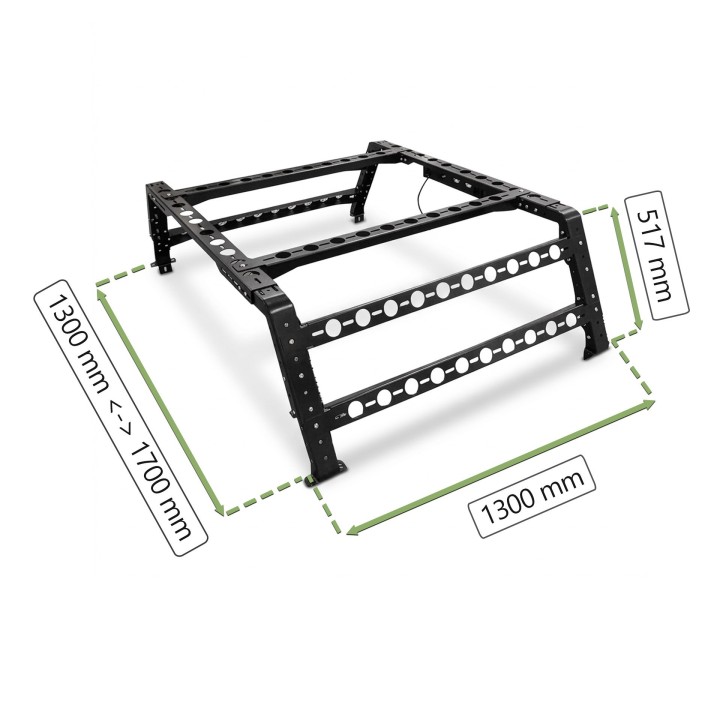 Bed Rack Wild Camp 130 cm z lampami LED – stelaż na pakę pickupa - ujęcie 10