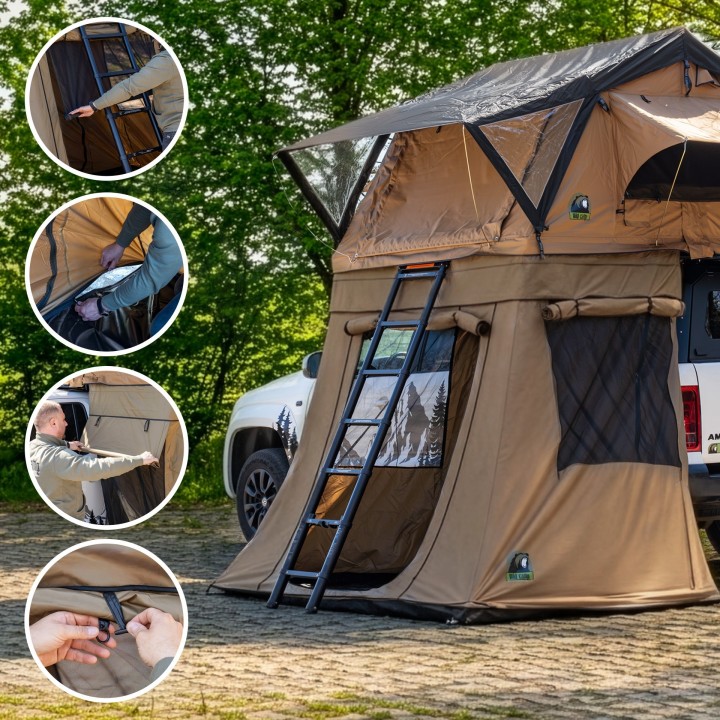 Przedsionek namiotu dachowego Wild Camp Ohio 180 Military - ujęcie 9