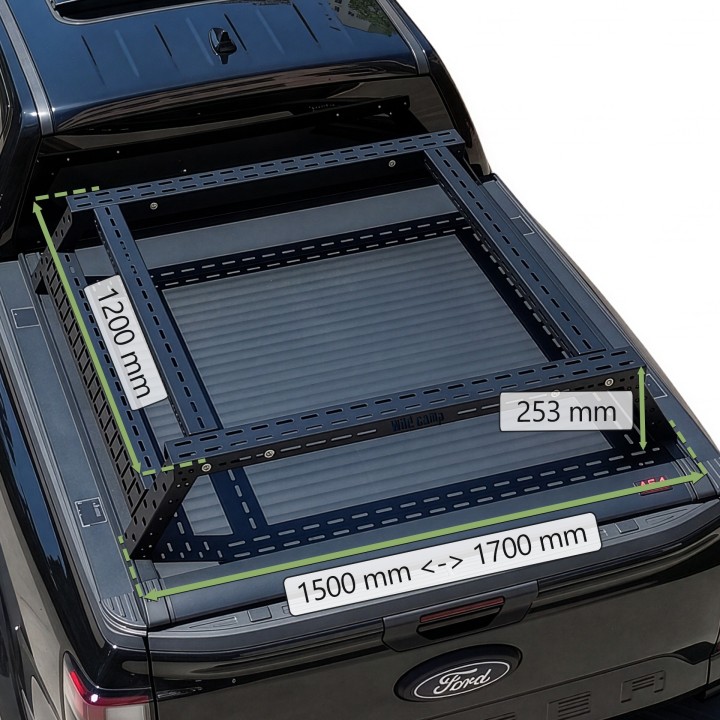 Bed rack Wild Camp 120 cm – niski stelaż na pakę pickupa 253 mm - ujęcie 16