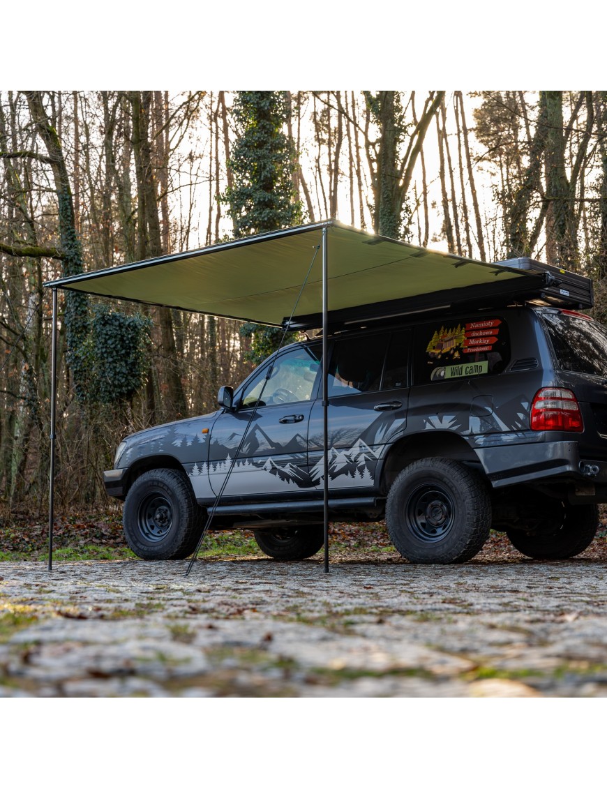 Markiza samochodowa Wild Camp 2x2,5 m zielona na bagażnik dachowy - ujęcie 24