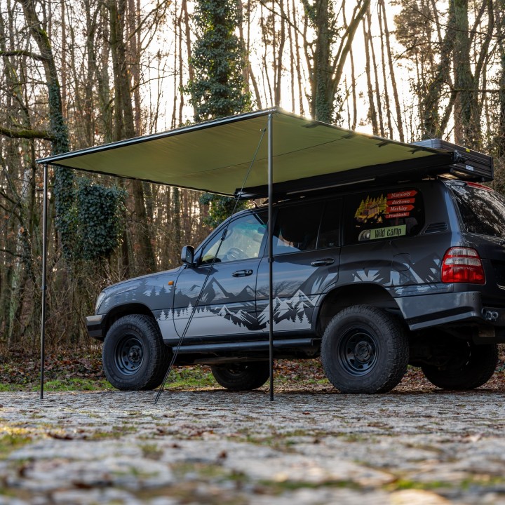 Markiza samochodowa Wild Camp 2x2,5 m zielona na bagażnik dachowy - ujęcie 24