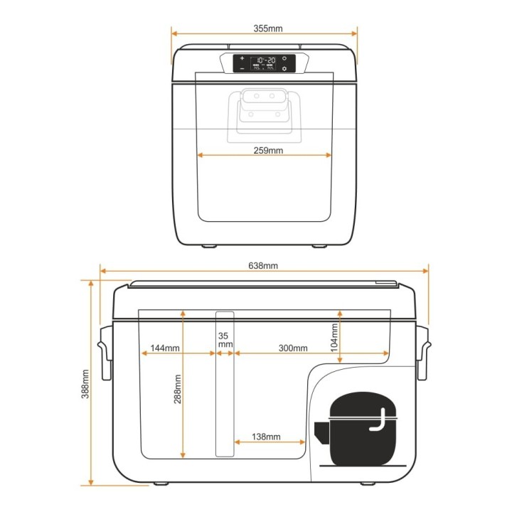 Przenośna lodówka kompresorowa Yolco KX30 Sand 25 l Dual-Zone - ujęcie 19
