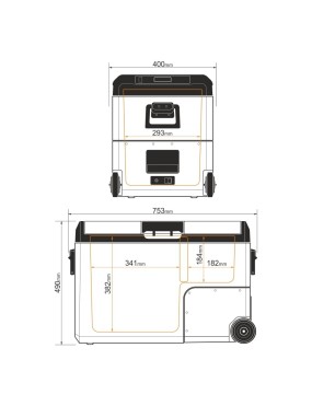 Przenośna lodówka kompresorowa Yolco TCX50 Sand 50 l Dual-Zone