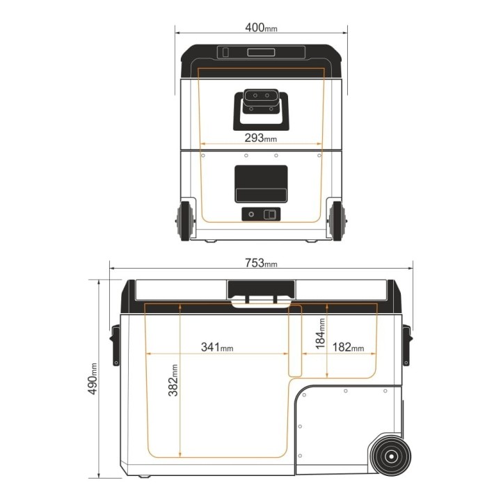 Przenośna lodówka kompresorowa Yolco TCX50 Sand 50 l Dual-Zone - ujęcie 19
