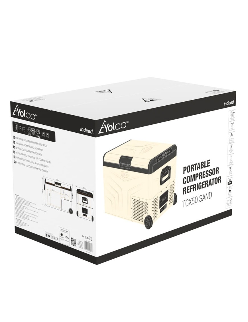Przenośna lodówka kompresorowa Yolco TCX50 Sand 50 l Dual-Zone