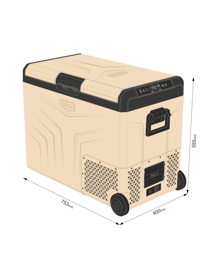 Przenośna lodówka kompresorowa Yolco TCX60 Sand 60 l Dual-Zone