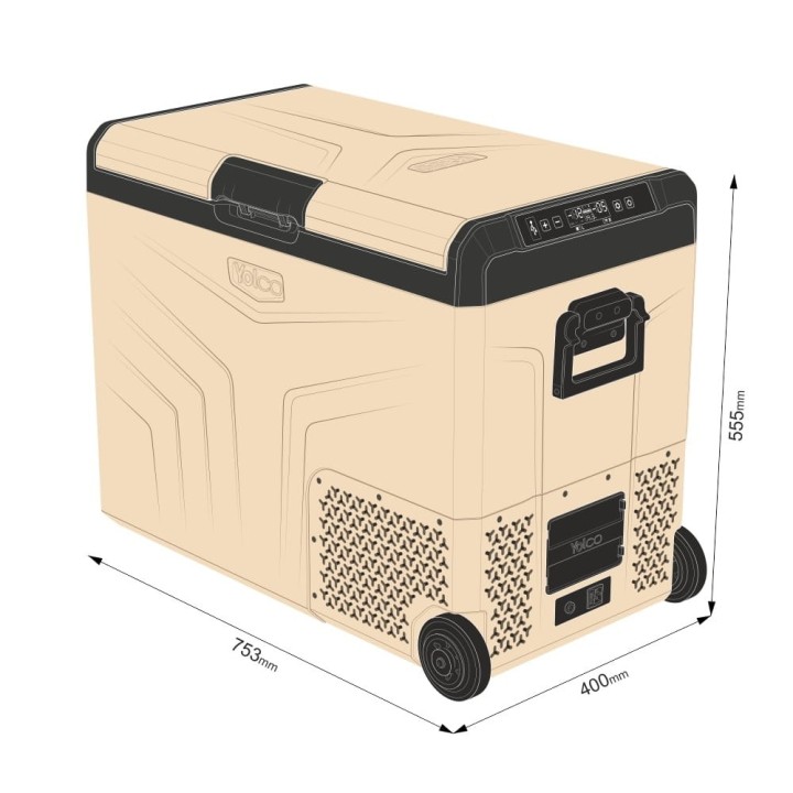 Przenośna lodówka kompresorowa Yolco TCX60 Sand 60 l Dual-Zone - ujęcie 18