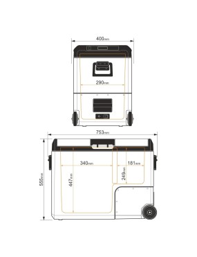 Przenośna lodówka kompresorowa Yolco TCX60 Sand 60 l Dual-Zone
