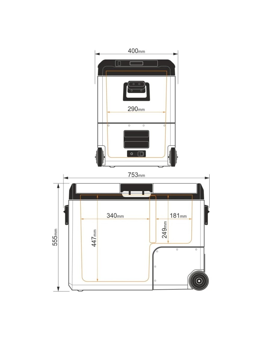 Przenośna lodówka kompresorowa Yolco TCX60 Sand 60 l Dual-Zone
