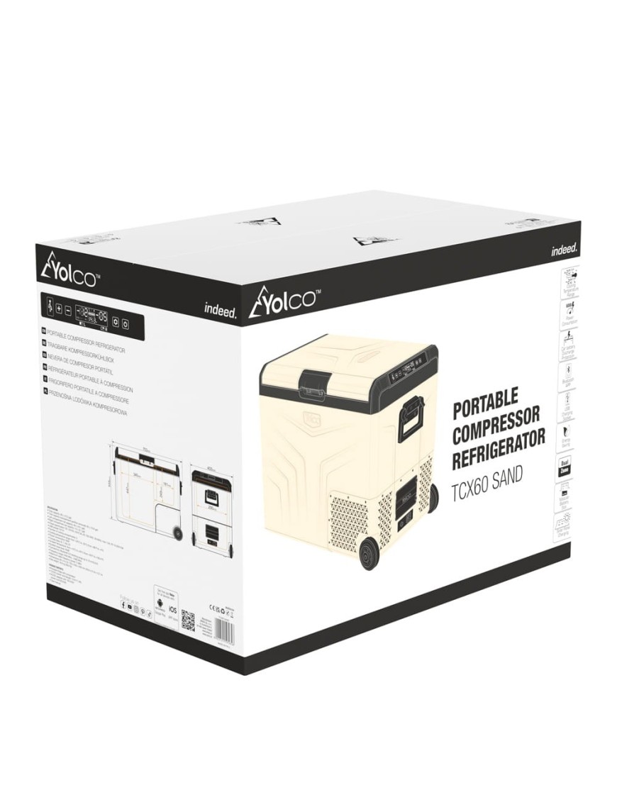 Przenośna lodówka kompresorowa Yolco TCX60 Sand 60 l Dual-Zone