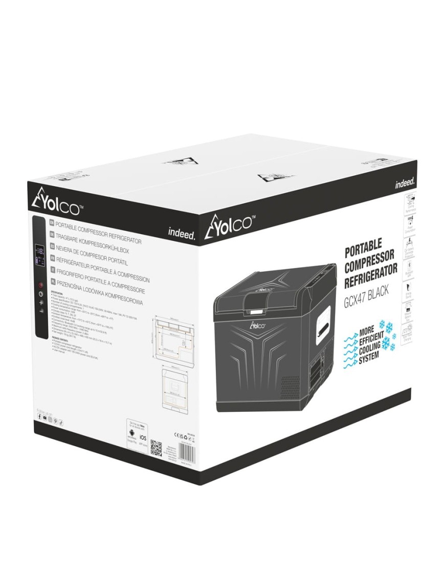 Przenośna lodówka kompresorowa Yolco GCX47 Black 47 l
