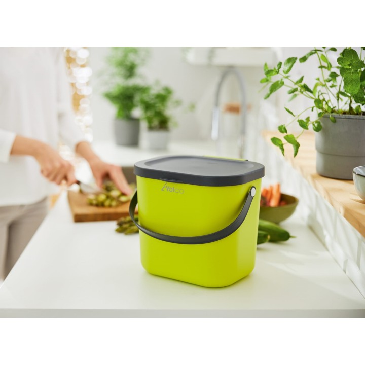 Pojemnik z pokrywą Mini multibag Yolco Albula 6 l, limonkowy - ujęcie 2