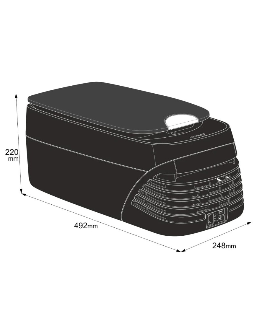 Lodówka kompresorowa z podgrzewaniem Yolco CX8 Black 8 l 12/24V