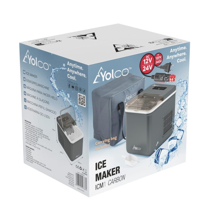 Kostkarka do lodu Yolco ICM1 Carbon, 12/24V DC i AC, 10 kg lodu na dobę - ujęcie 20