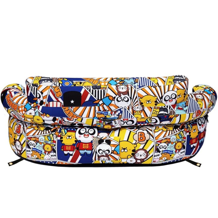 Sofa dmuchana Yolco GS2W z kolorowym nadrukiem, szer. 171 cm, do 400 kg - ujęcie 6