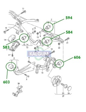 Komplet poliuretanowy tylnego zawieszenia Audi / Seat / SKODA / VW