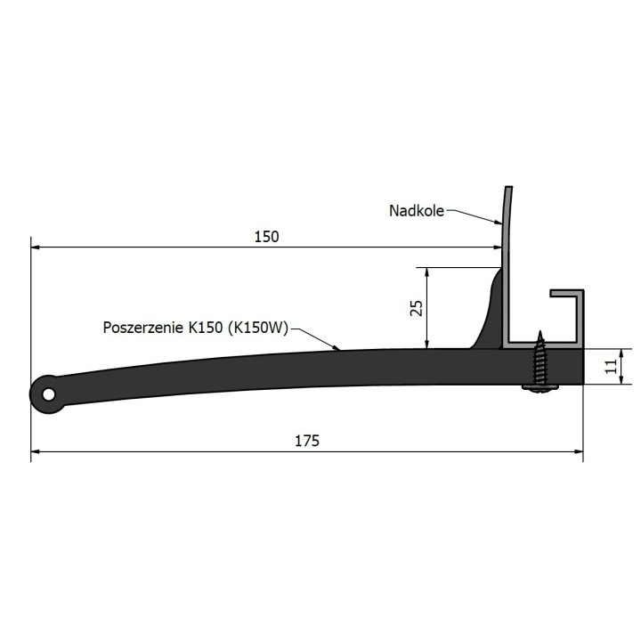 Poszerzenia gumowe błotnika 4x4 offroad ATV + 15 cm, odcinek 1 metr Kalgum - ujęcie 5