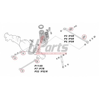 Tuleje gumowe tylnego wahacza zawieszenia Nissan Patrol Y60 / Y61, 8 sztuk Kalgum - ujęcie 2