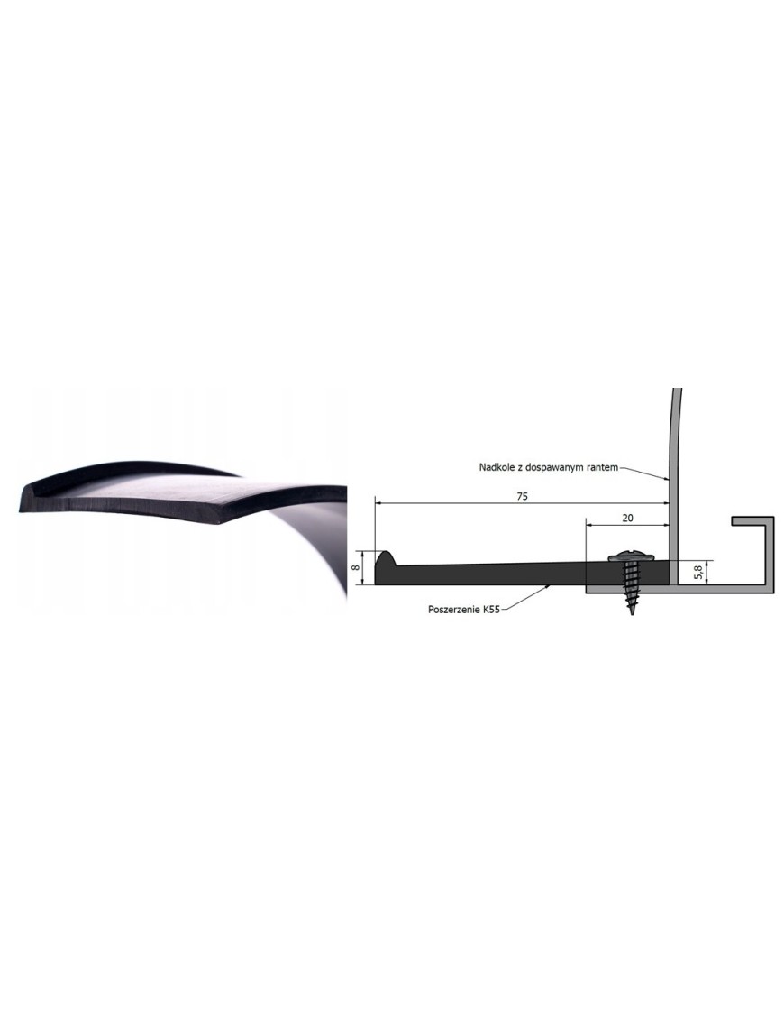 Poszerzenia nadkoli / błotników POSK55 + 5,5 cm, komplet 4 x 1,5 m