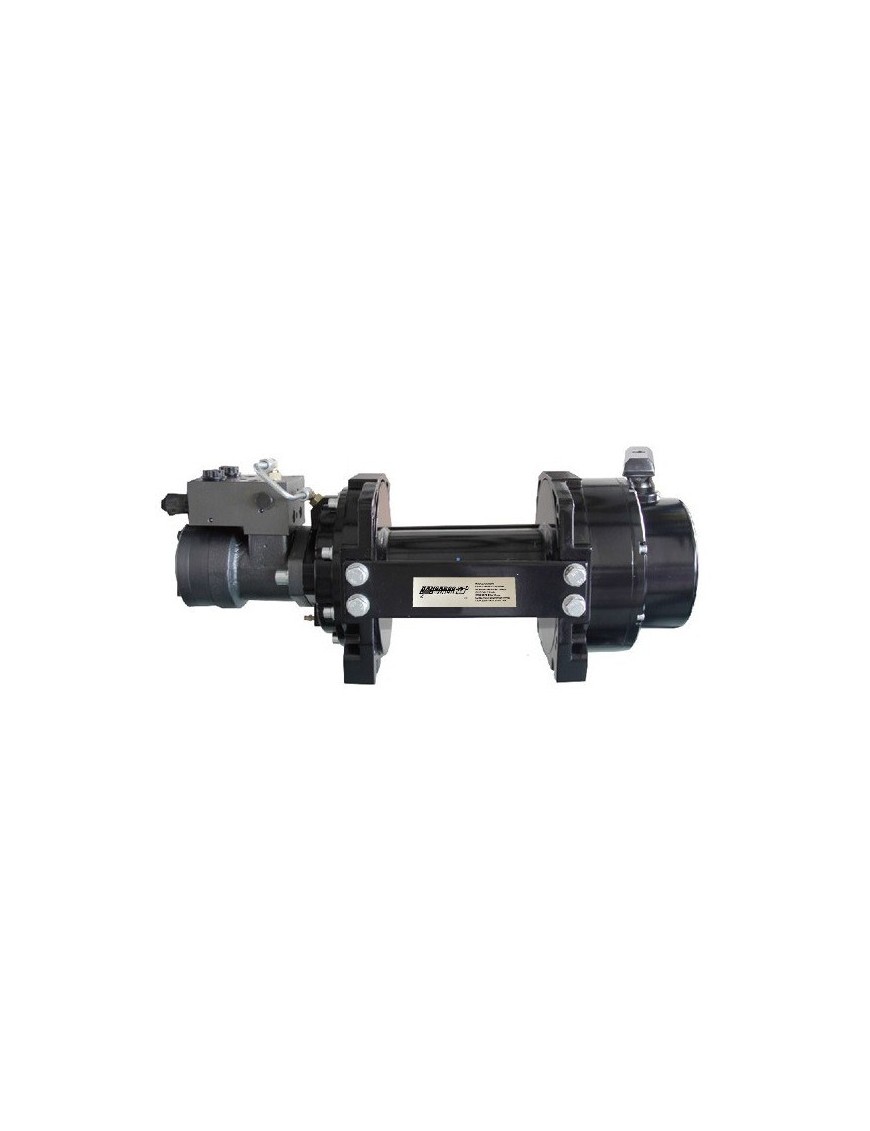Hydraulic winch KWH10000 PRO EN14492-1 with steel rope, hook and tensioner