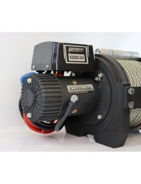 Wyciągarka K25000 24V - lina 14mm x 26,5 m, prowadnica rolkowa, napinacz, pilot na przewodzie